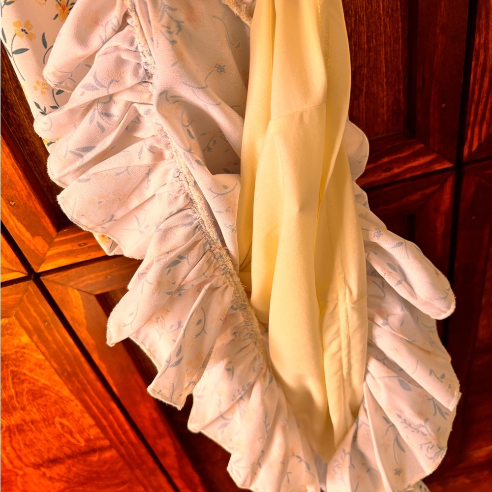 Lascana Floral Midi Dress in Cream and Yellow - Picture 8 of 8